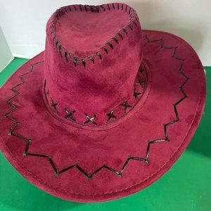 Dudes Boutique Vintage Red Suede Western Hat